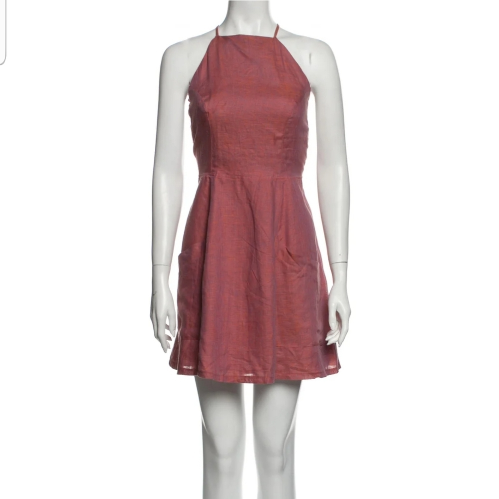 Reformation apron dress open back mini dress